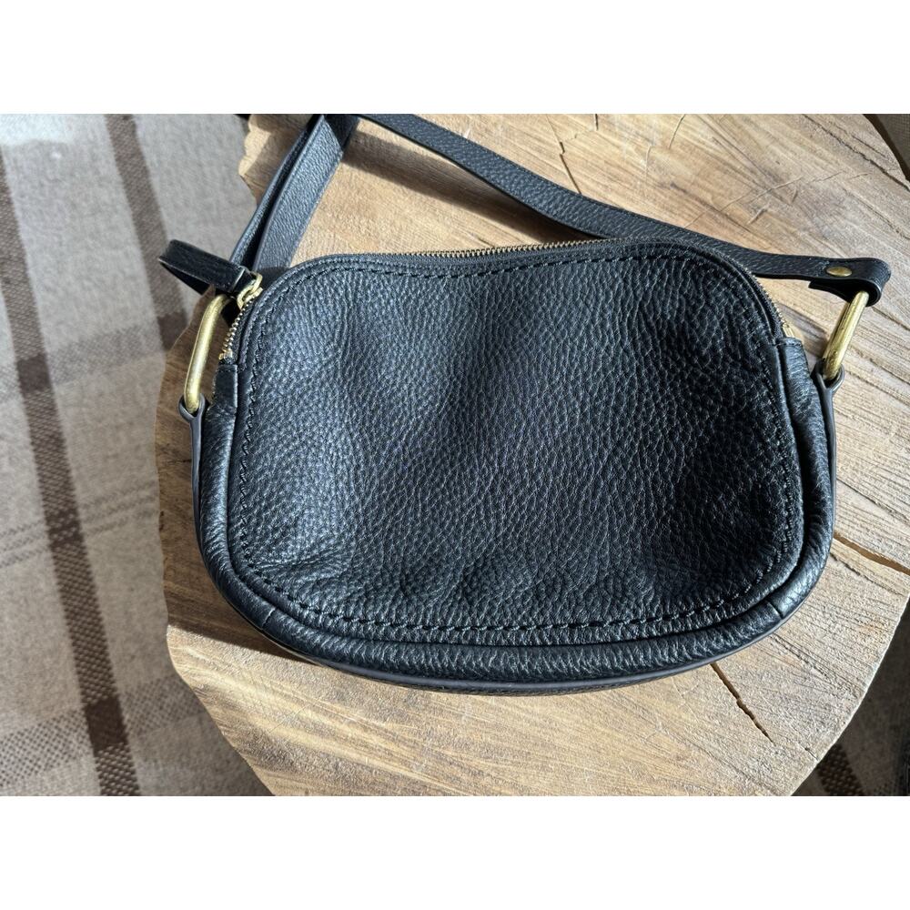 Fossil Camera Elle Crossbody Purse Medium Pebbled Leather Black - Picture 6 of 13